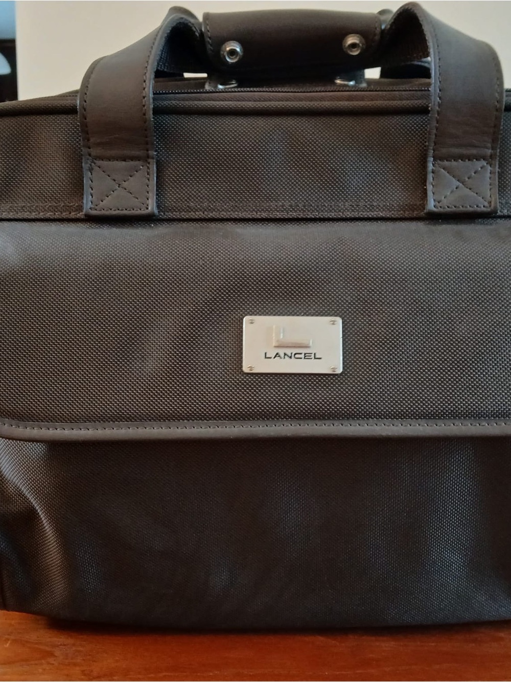 Lancel Men's Black Briefcase - Sleek Professional Carry